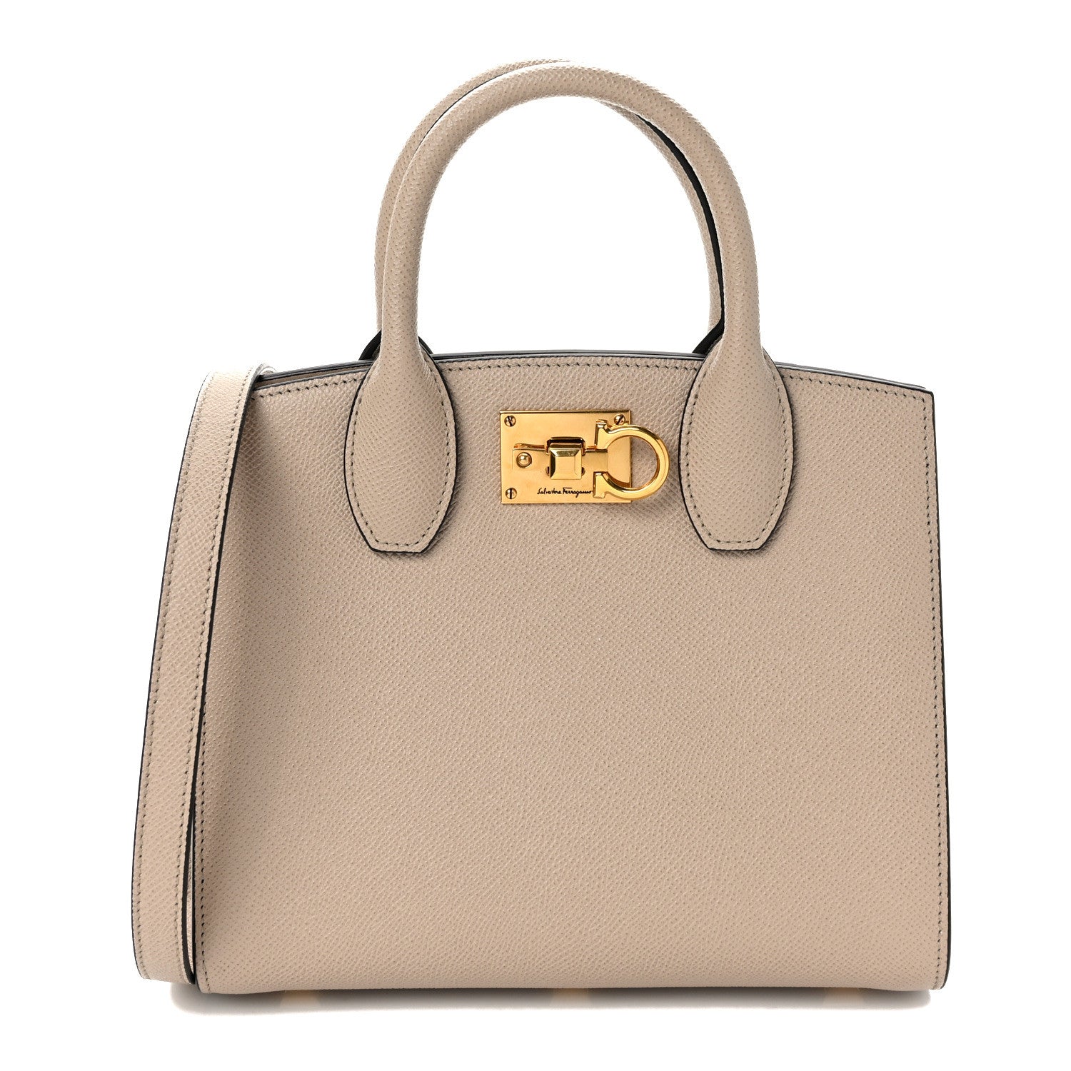 Salvatore Ferragamo Calfskin Small The Studio Box Bag Daino 1 of 9