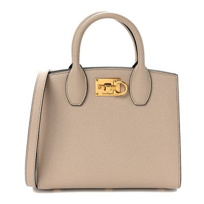 Salvatore Ferragamo Calfskin Small The Studio Box Bag Daino 1 of 9