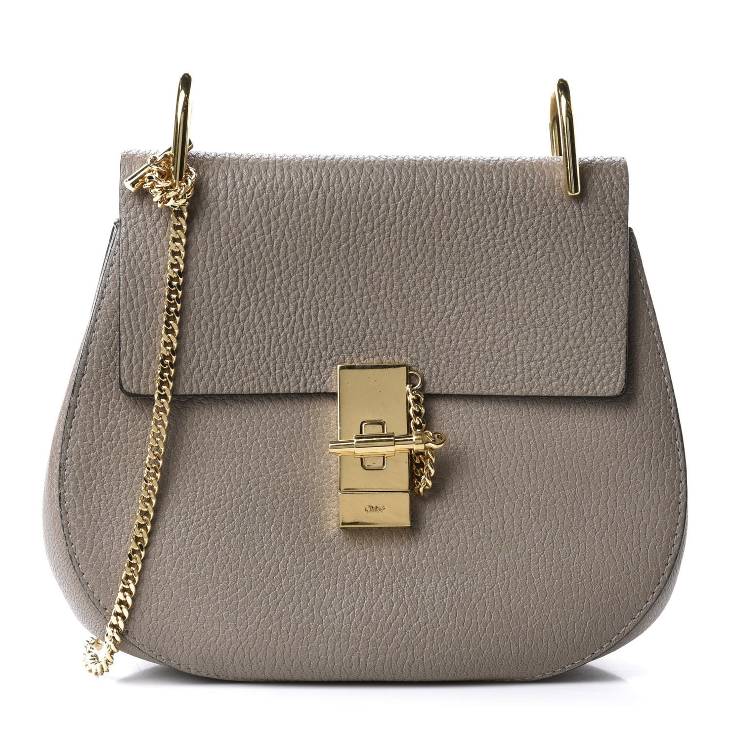 Grained Lambskin Drew Shoulder Bag Motty Grey