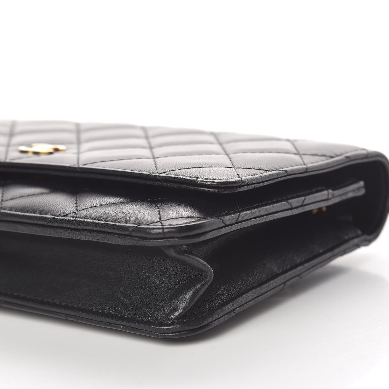 Chanel Lambskin Quilted Wallet On Chain WOC Black 10 of 12