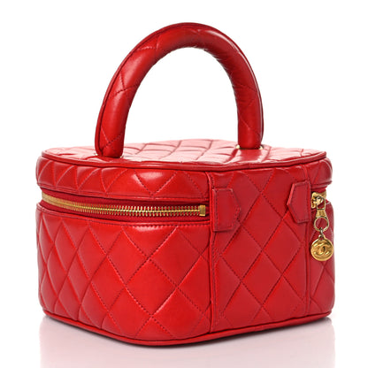 Chanel Lambskin Quilted Vanity Case Red 3 of 11