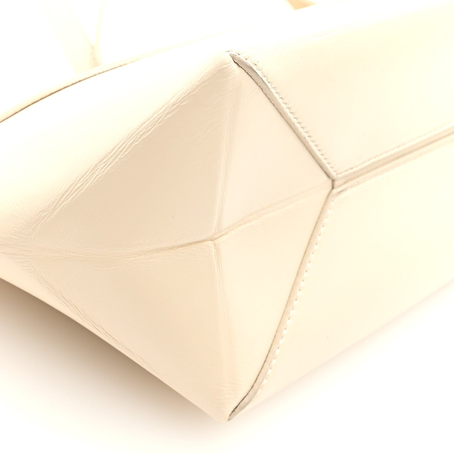 Loewe Shiny Calfskin Mini Cropped Puzzle Fold Tote White 9 of 10