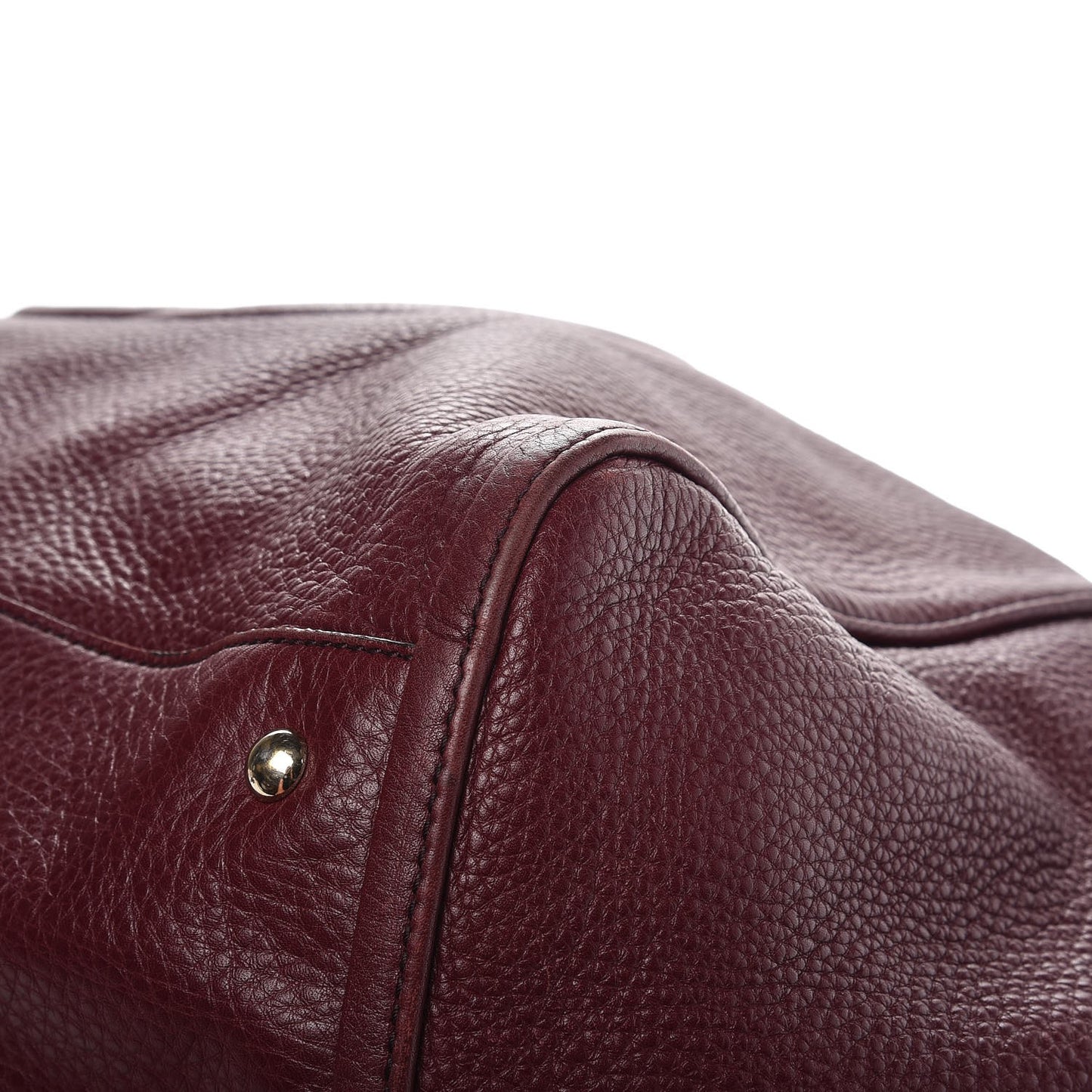 Pebbled Calfskin Large Soho Shoulder Bag Bordeaux