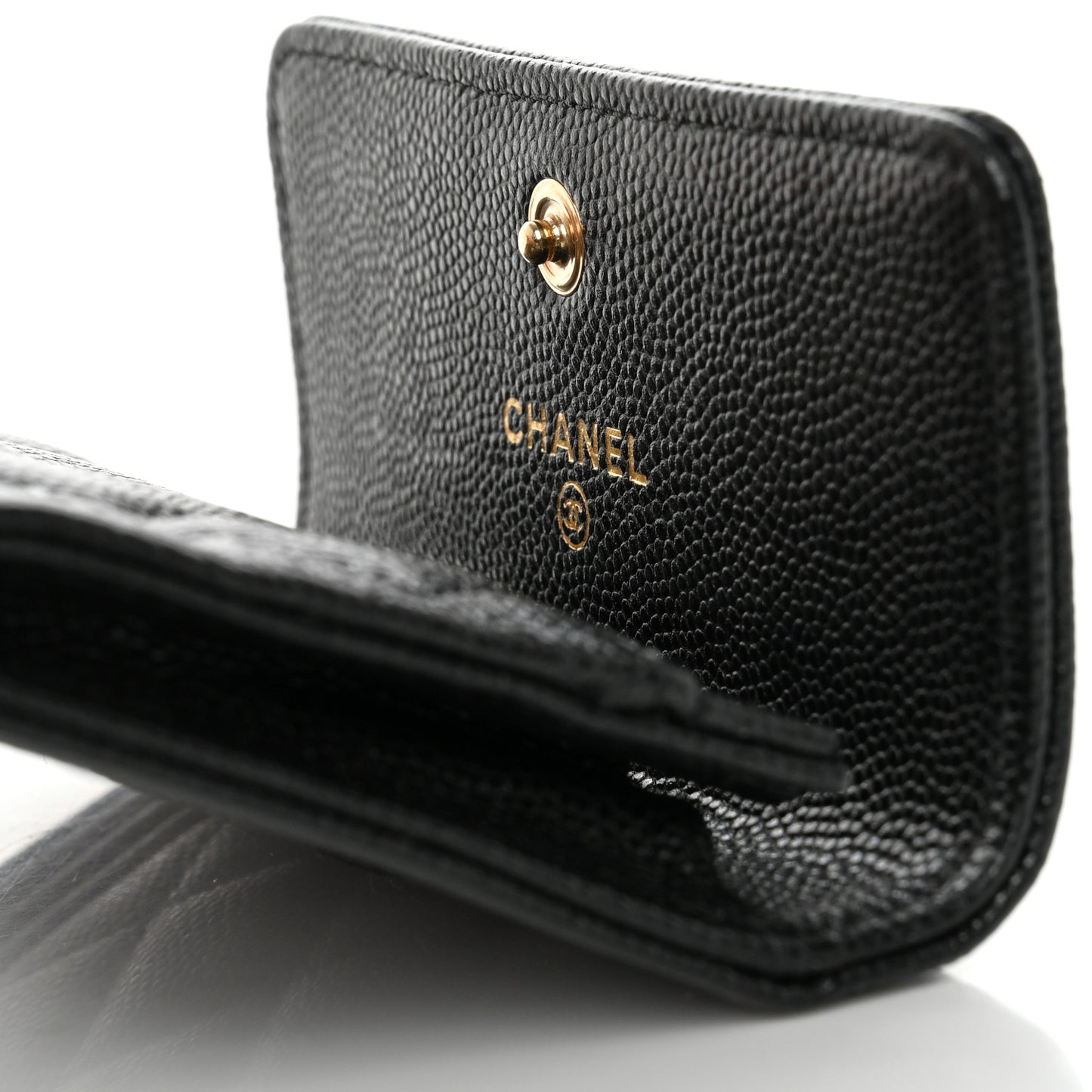 Caviar Quilted Boy Flap Card Holder Black