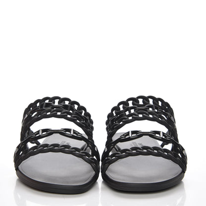 Hermes Chaine d'Ancre Nude Sandals 37 Black 2 of 8
