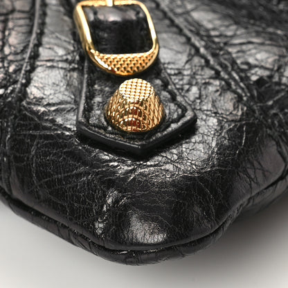 Balenciaga Agneau Giant 12 Gold Hardware Envelope Strap Clutch Black 9 of 9