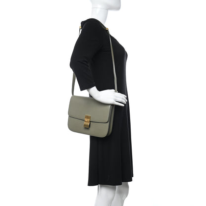 Celine Goatskin Classic Box Medium Flap Bag Army Green 2 of 15