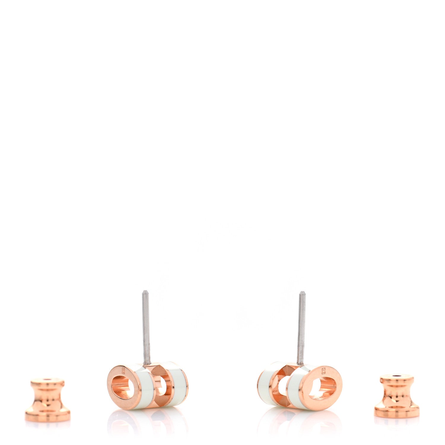 Hermes Rose Gold Lacquered Mini Pop H Earrings Vert Fizz 3 of 6