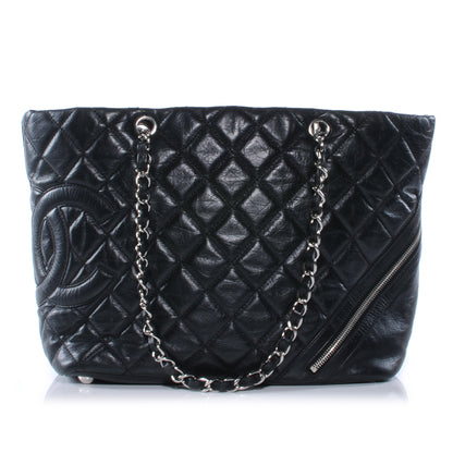 Chanel Leather Quilted Cotton Club Tote Black 1 of 7