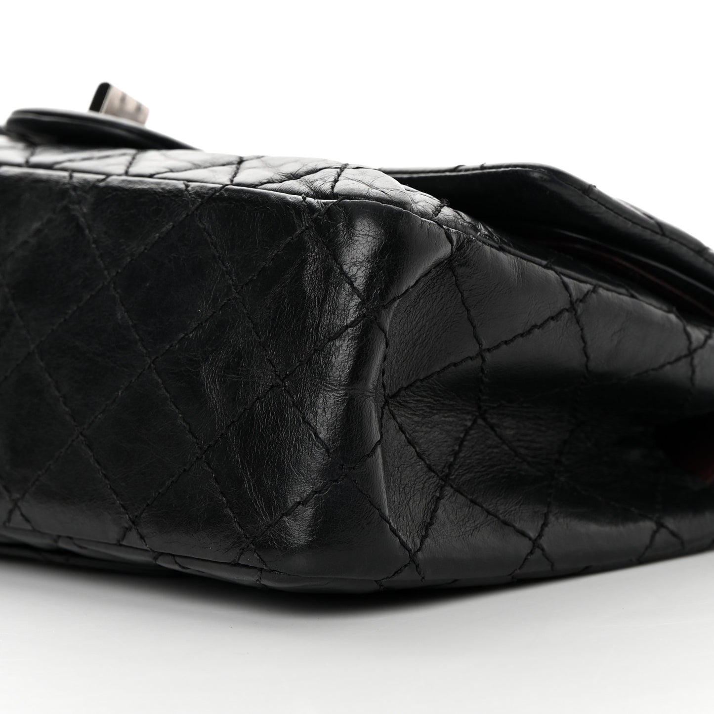 Aged Calfskin Quilted 2.55 Reissue 225 Flap Black