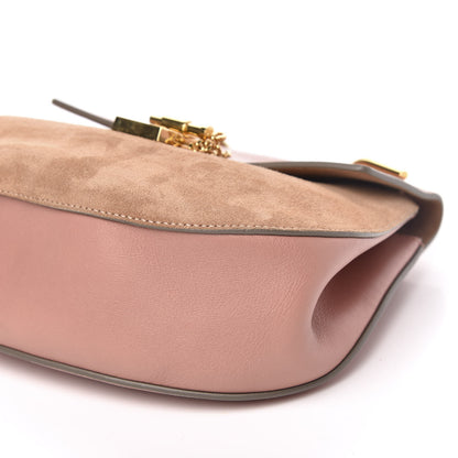 Chloe Suede Smooth Calfskin Drew Shoulder Bag Misty Rose 11 of 12