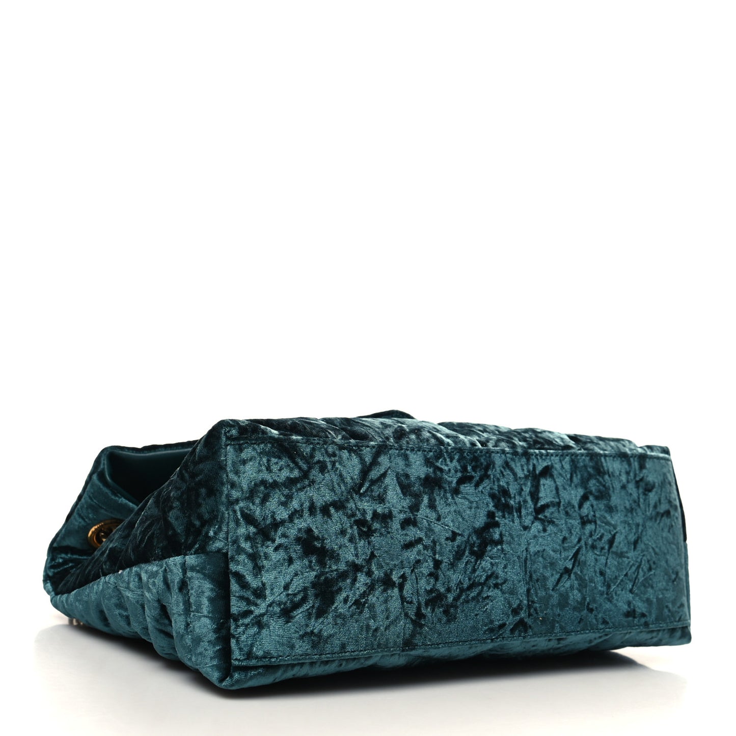 Crushed Velvet Quilted Small Loulou Puffer Monogram Chain Satchel Emerald Vert