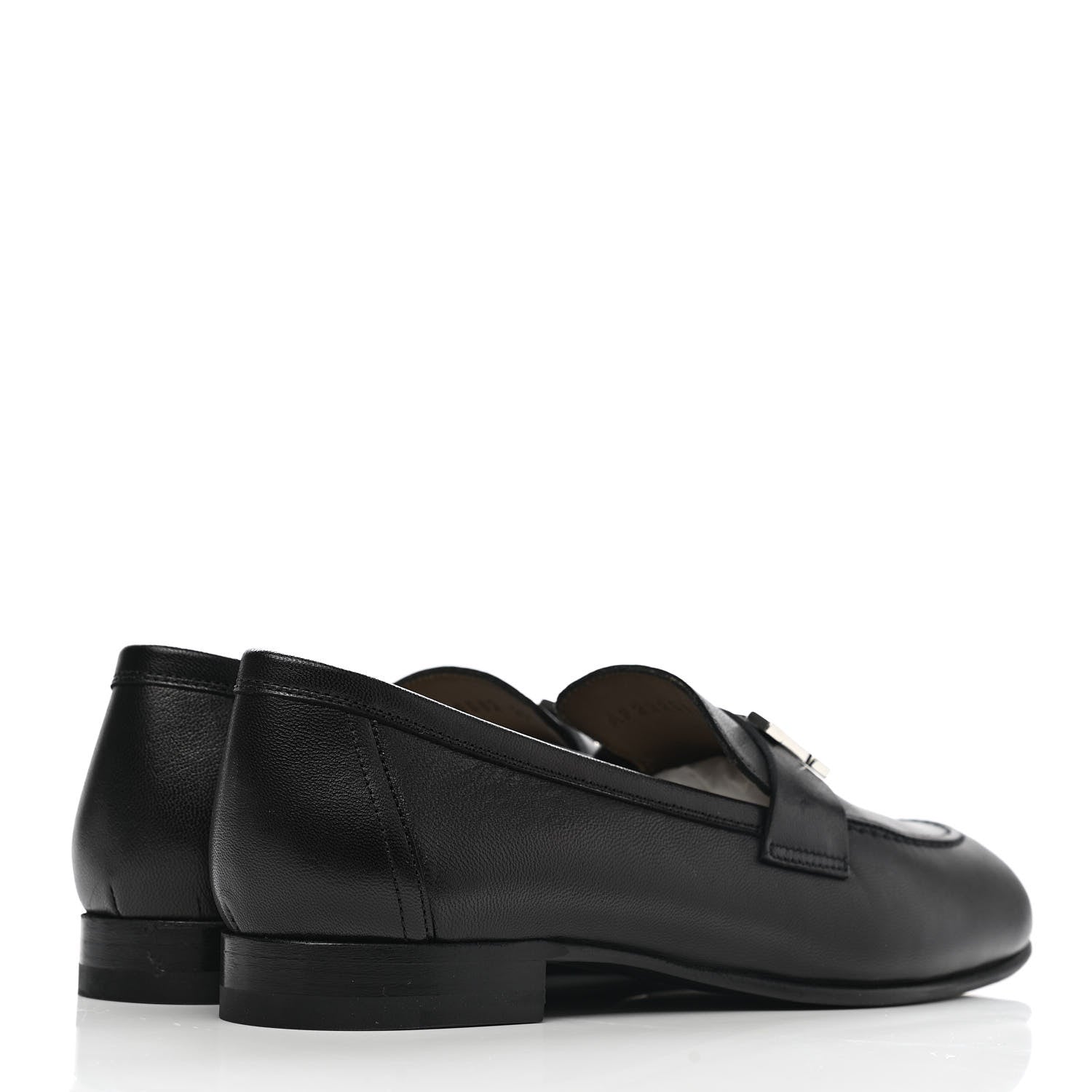 Hermes Goatskin Womens Paris Loafers 36 Black 4 of 8