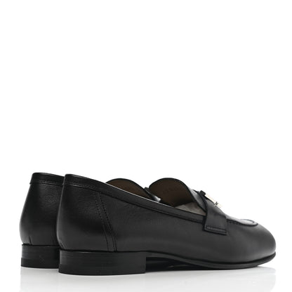 Hermes Goatskin Womens Paris Loafers 36 Black 4 of 8
