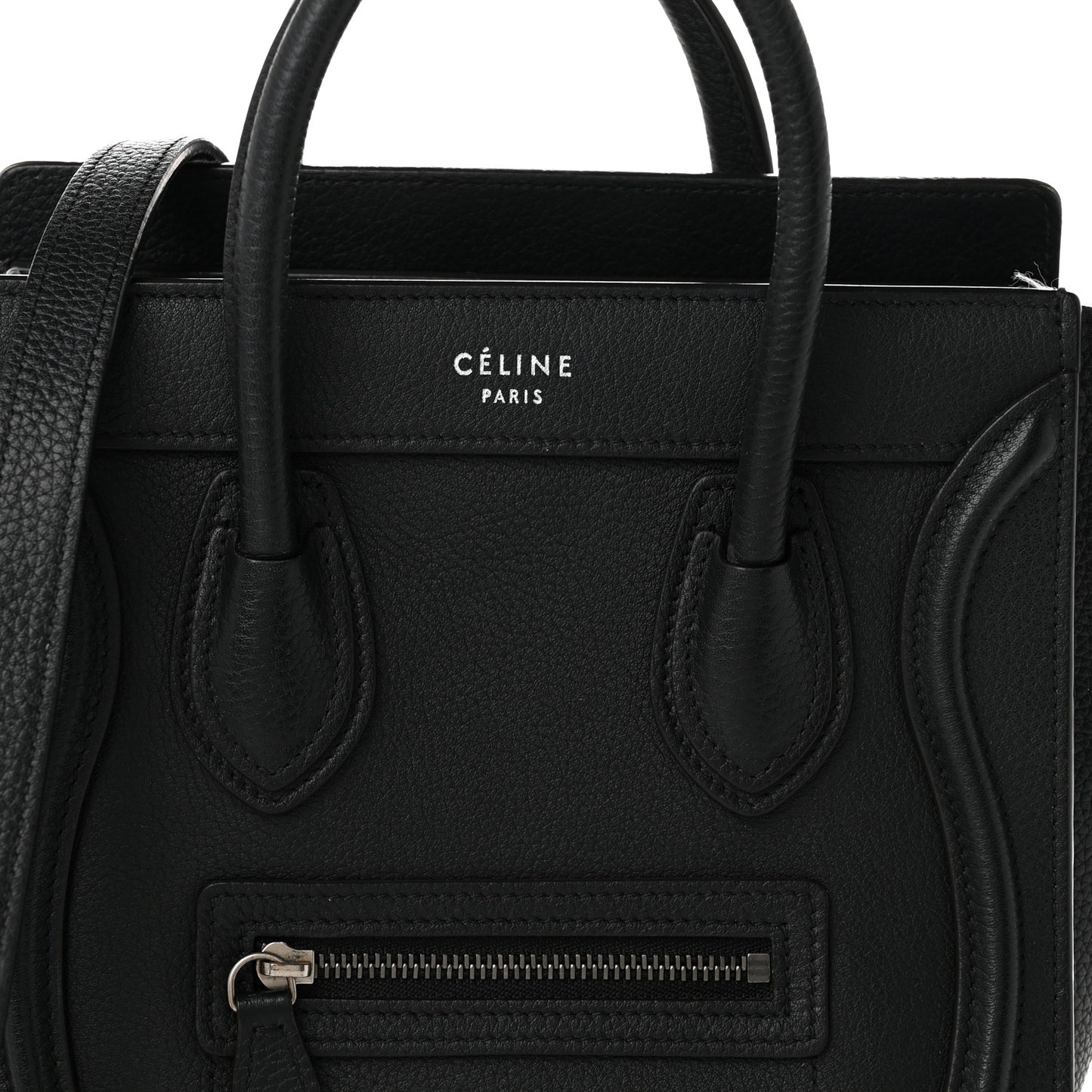 Drummed Calfskin Nano Luggage Black