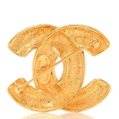 Chanel Metal Quilted Large CC Brooch Gold 3 of 4