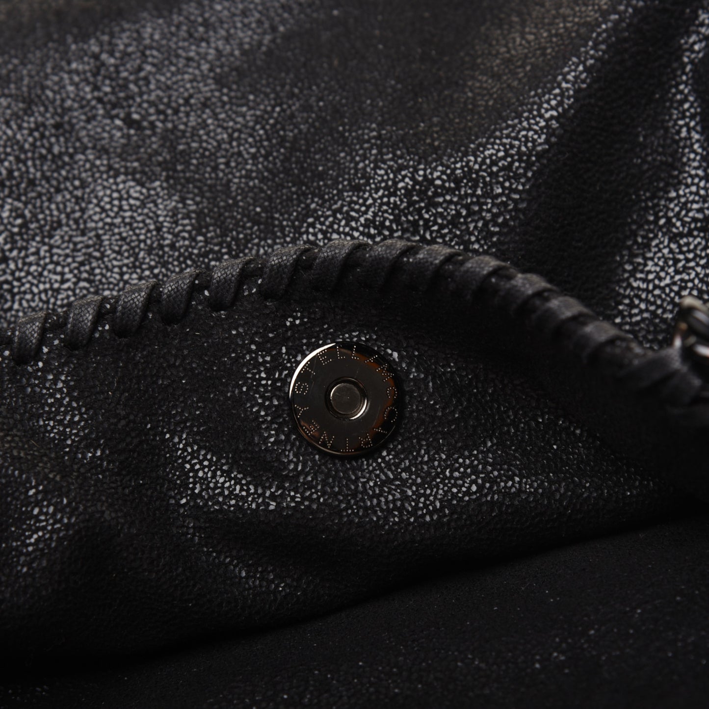 Shaggy Deer Mini Falabella Fold Over Tote Black