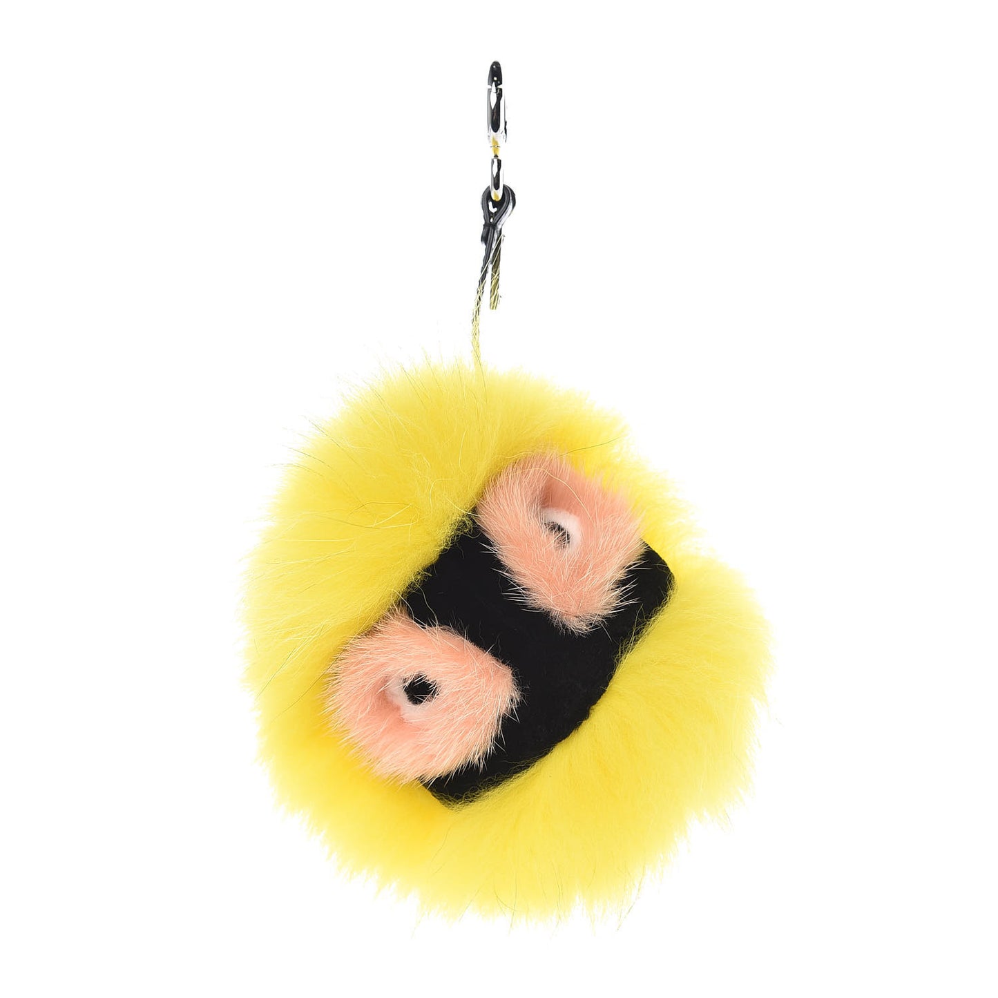 Fox Mink Rabbit Fur Vitello Dolce Flashy Monster Bag Bug Charm Giallo Fluo Multicolor