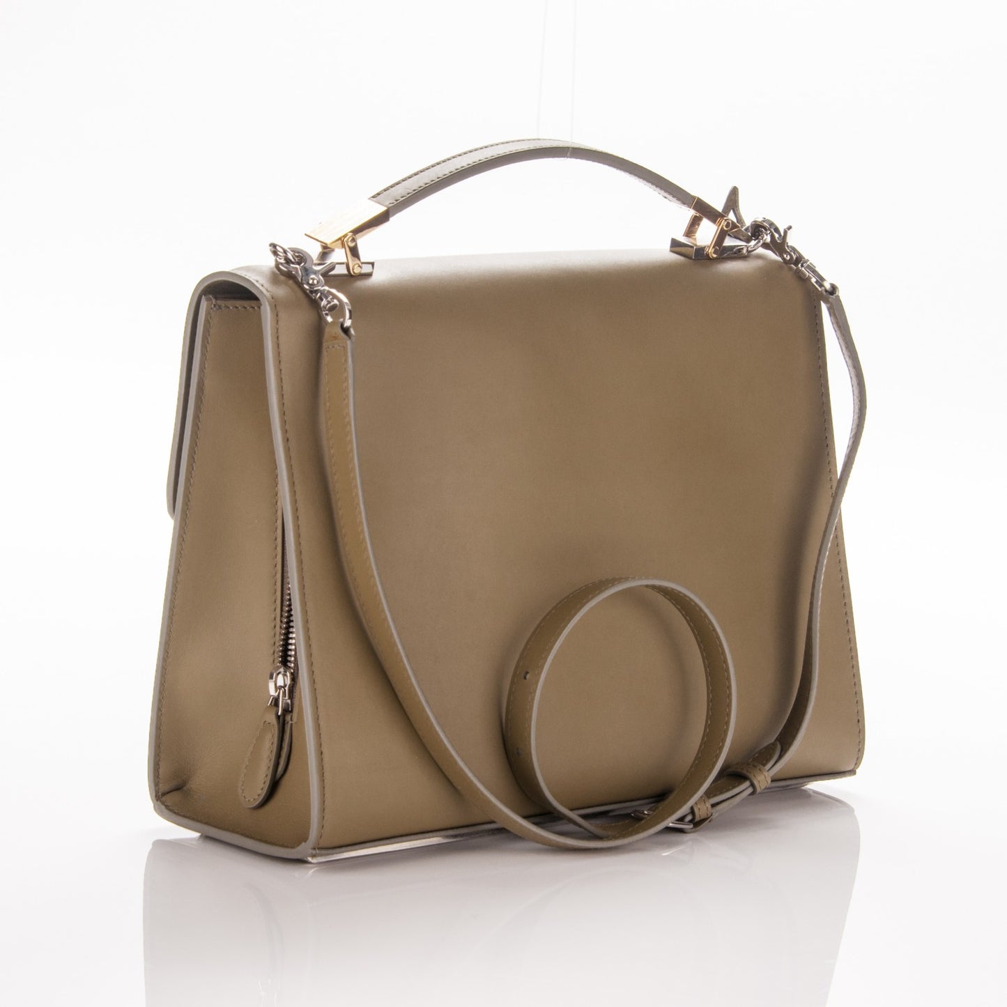 Veau Le Dix S New Cartable Briefcase Vert Kaki