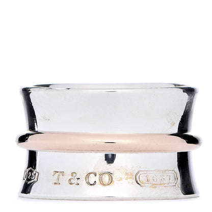 Tiffany Sterling Silver Rubedo 1837 Wide Band Ring 50 5.50 1 of 5