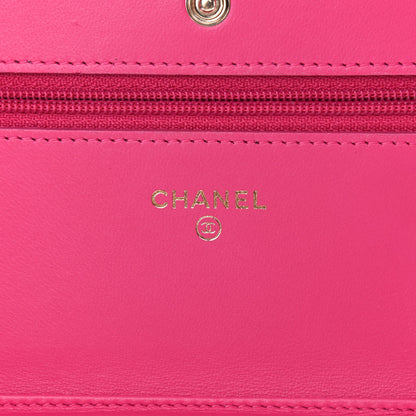 Chanel Lambskin Quilted Wallet On Chain WOC Pink 6 of 13