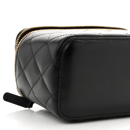 Chanel Lambskin Quilted Small Vanity Case With Chain Black 8 of 9