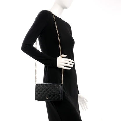 Gucci Guccissima Signature Bowy Chain Wallet Black 2 of 7