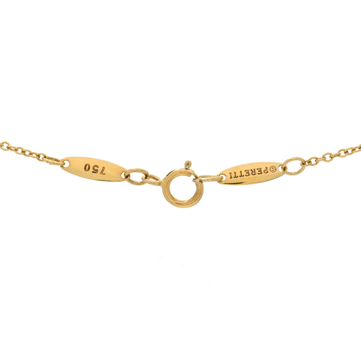 Tiffany 18K Yellow Gold 9mm Elsa Peretti Bean Pendant Necklace 3 of 3
