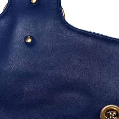 Gucci Velvet Matelasse Medium GG Marmont Shoulder Bag Cobalt Blue 12 of 12