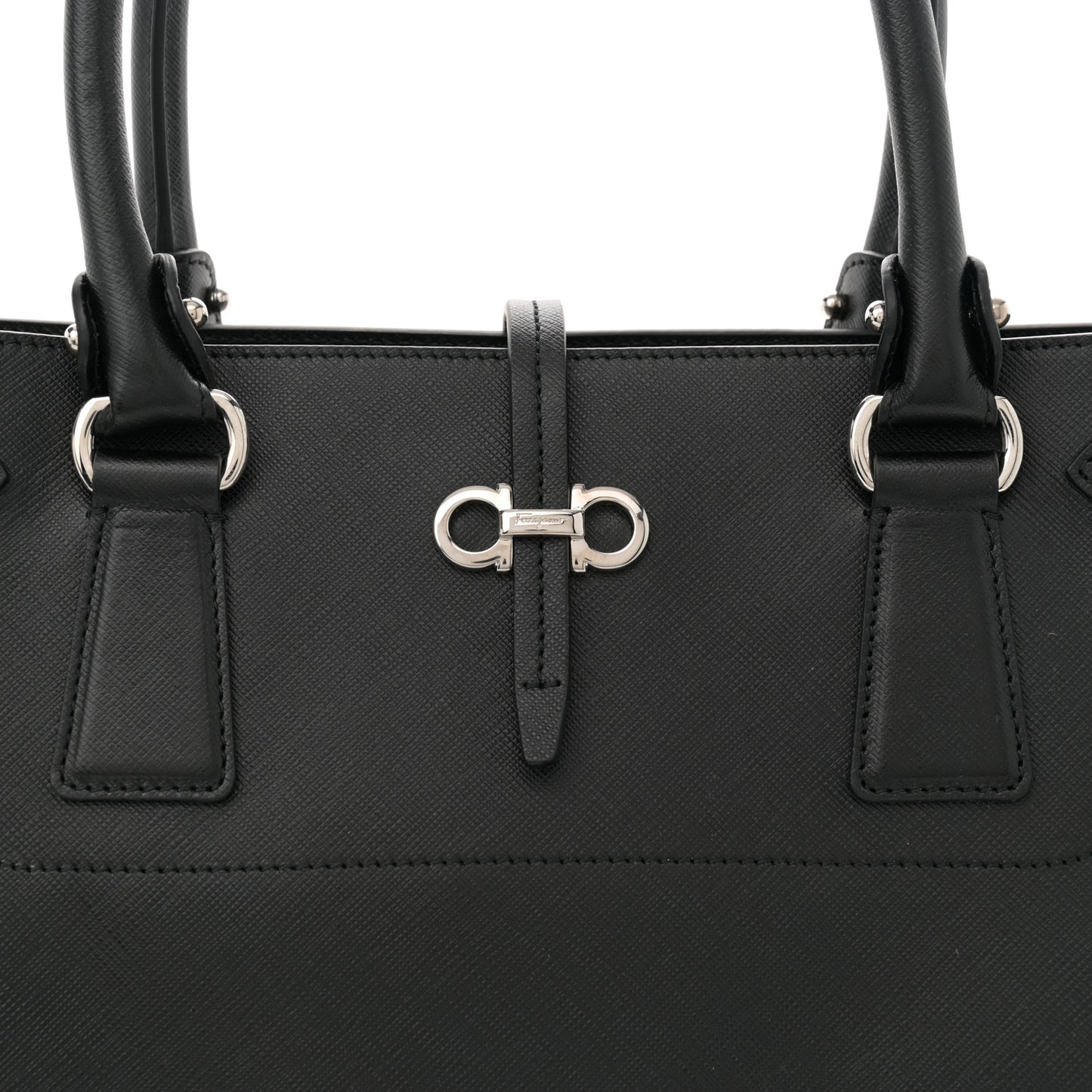 Printed Calfskin Briana Tote Black