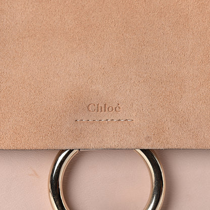 Chloe Calfskin Suede Medium Faye Shoulder Bag Cement Pink 8 of 12