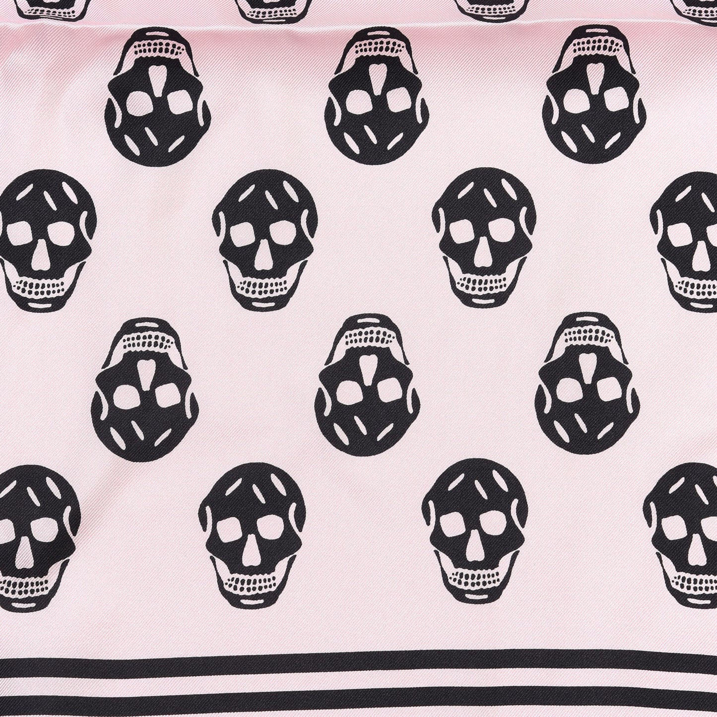 Silk Skull Scarf Pink Black