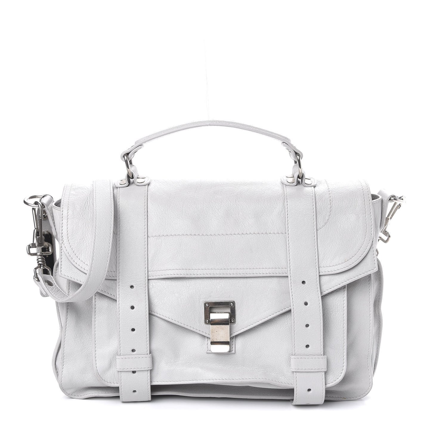 Lambskin Medium PS1 Satchel Pale Steel