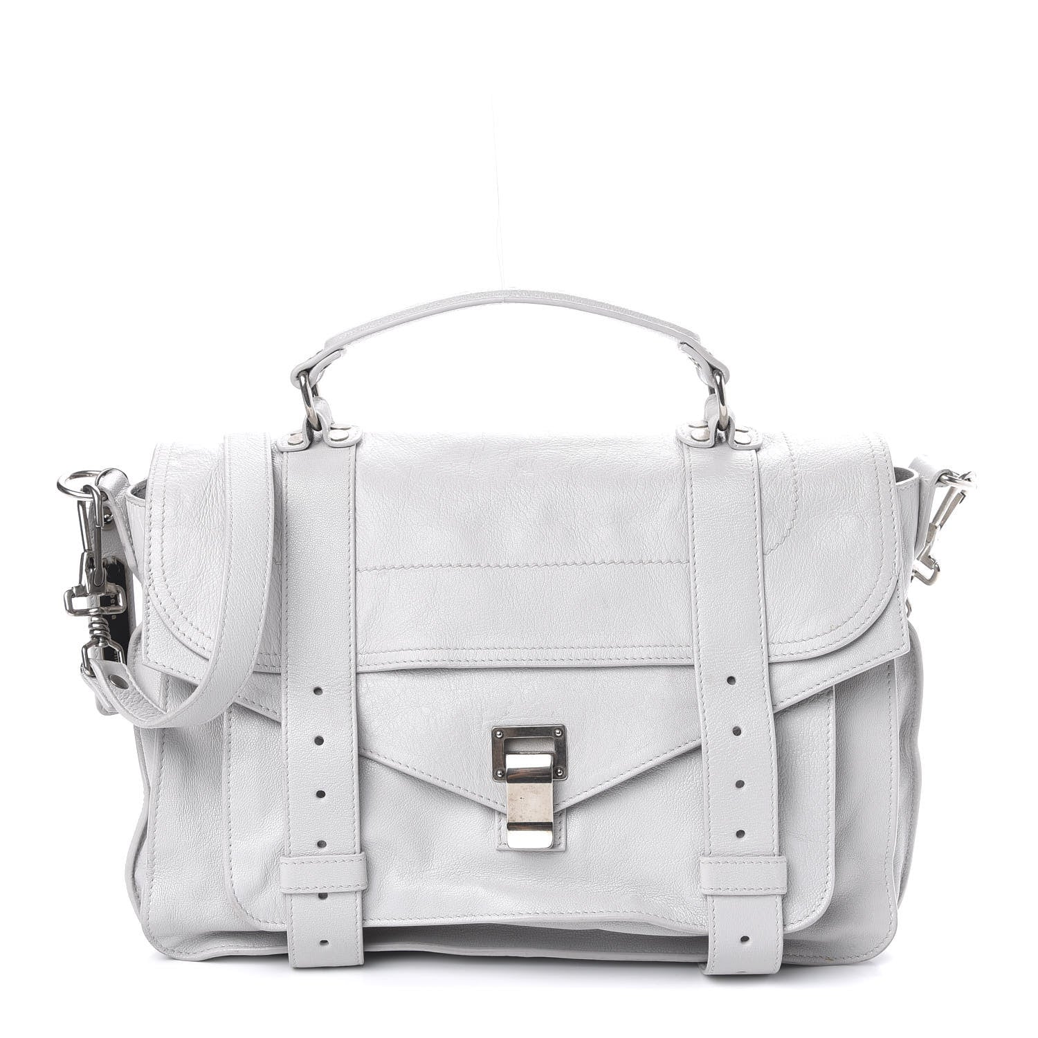 Proenza Schouler Lambskin Medium PS1 Satchel Pale Steel 1 of 13