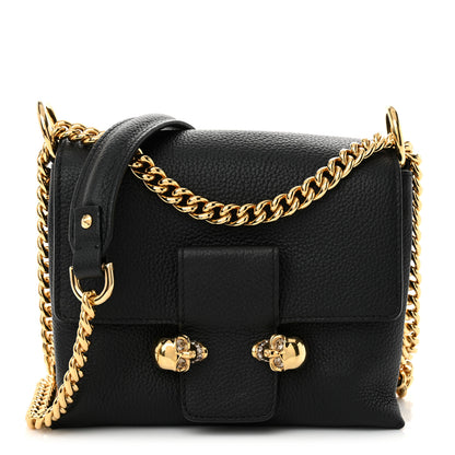Alexander McQueen Calfskin Small Twin Skull Chain Crossbody Black 1 of 12