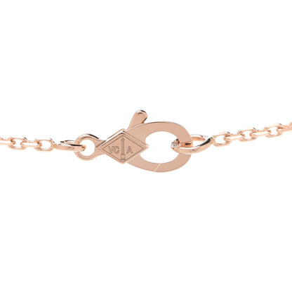 Van Cleef & Arpels 18K Rose Gold Diamond Rhodonite Vintage Alhambra Pendant Necklace 5 of 8