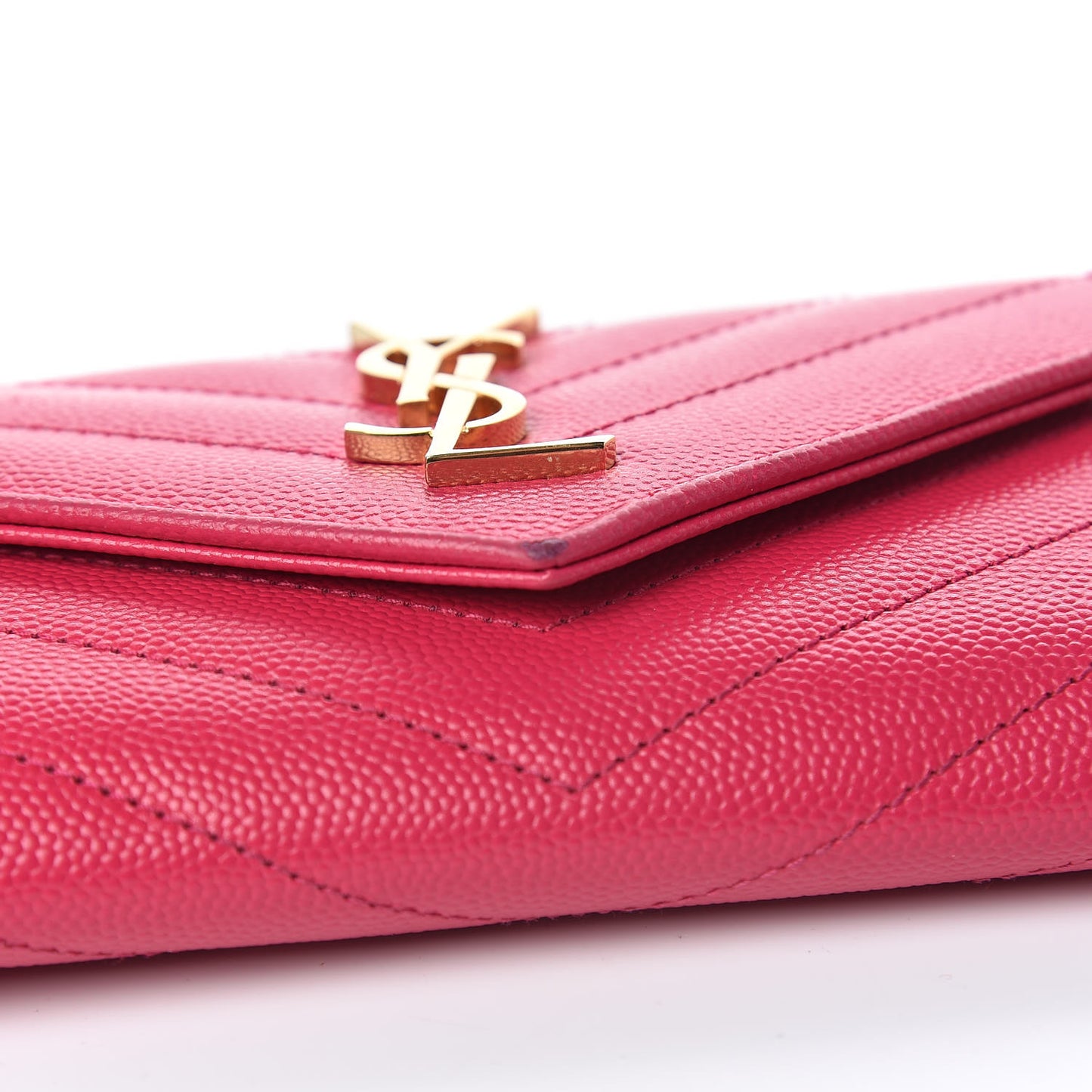 Grain De Poudre Matelasse Chevron Small Monogram Envelope Wallet Bubblegum