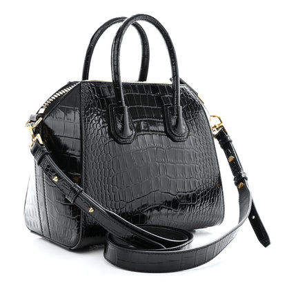 Givenchy Calfskin Crocodile Embossed Mini Antigona Black 3 of 13