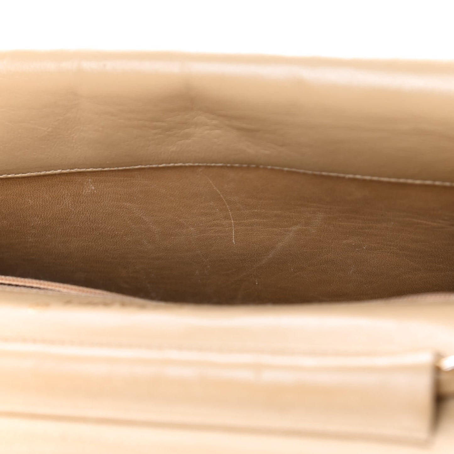 Lambskin Quilted Medium Double Flap Beige