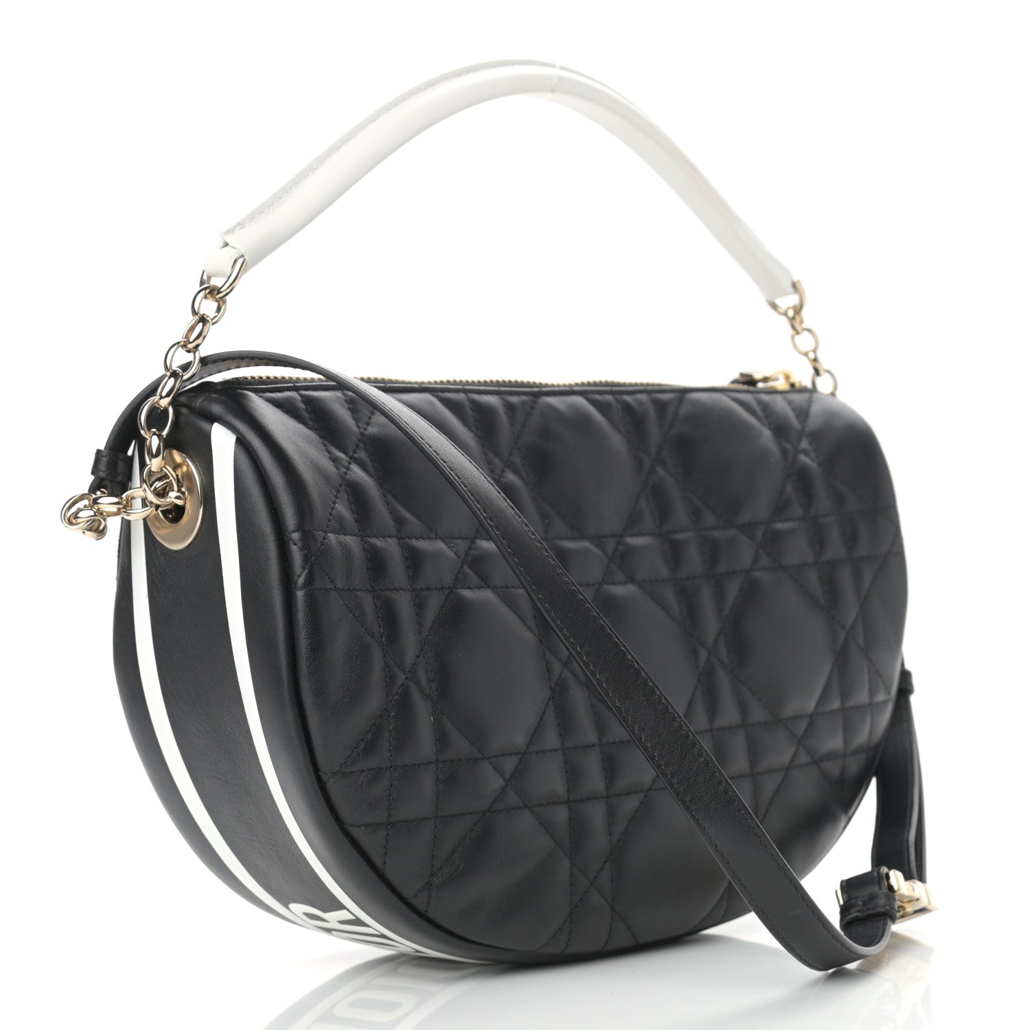 Christian Dior Lambskin Cannage Medium Dior Vibe Hobo Bag Black 3 of 10