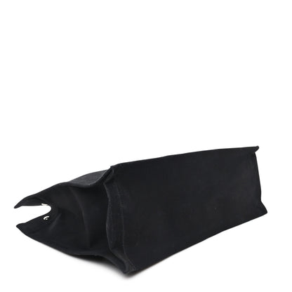 Saint Laurent Linen Calfskin Rive Gauche Tote Black 4 of 13