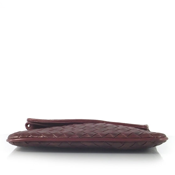 Bottega Veneta Vintage Woven Clutch Bag Dark Red 5 of 8