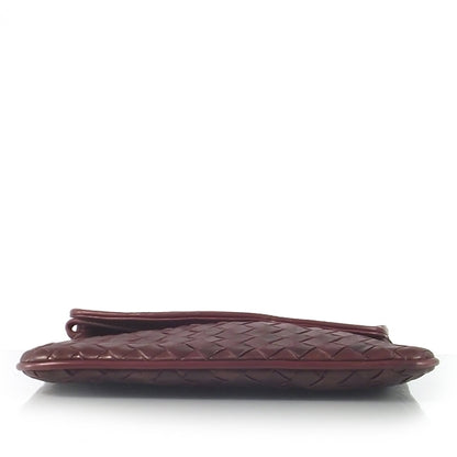 Bottega Veneta Vintage Woven Clutch Bag Dark Red 5 of 8