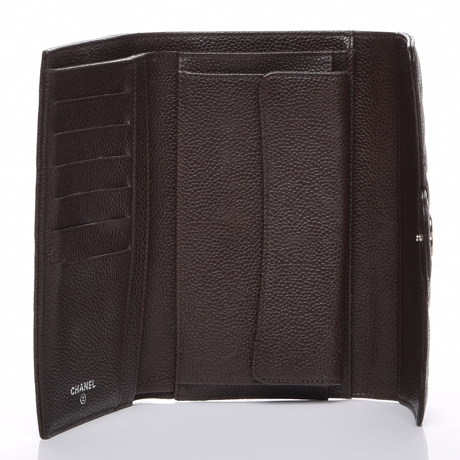 Chanel Caviar Quilted Large Flap Wallet Dark Brown 5 of 8