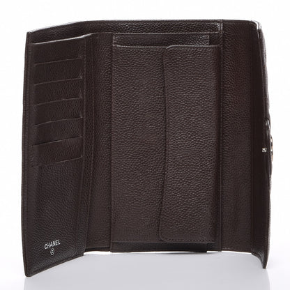 Chanel Caviar Quilted Large Flap Wallet Dark Brown 5 of 8