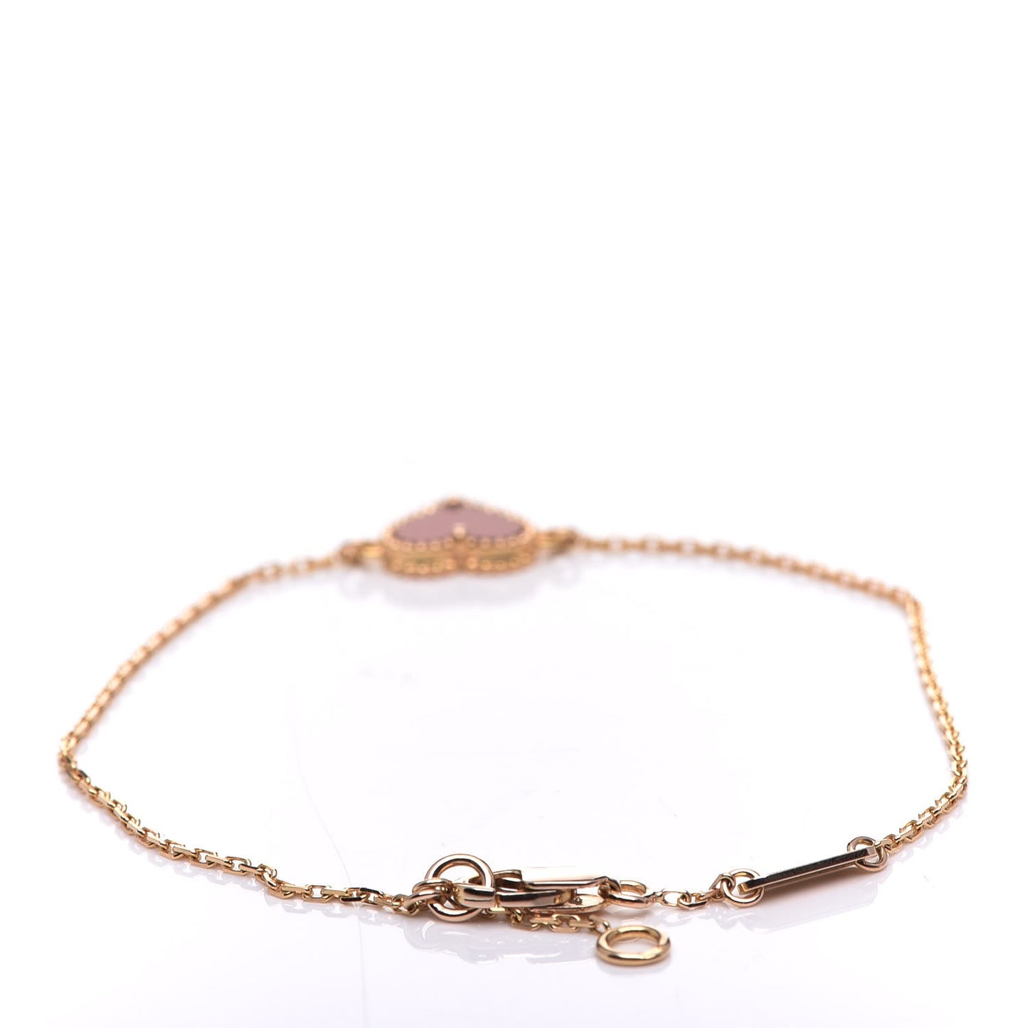 18K Rose Gold Carnelian Sweet Alhambra Heart Bracelet