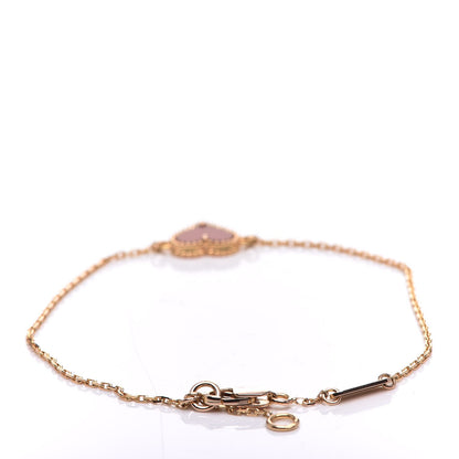 Van Cleef & Arpels 18K Rose Gold Carnelian Sweet Alhambra Heart Bracelet 3 of 8