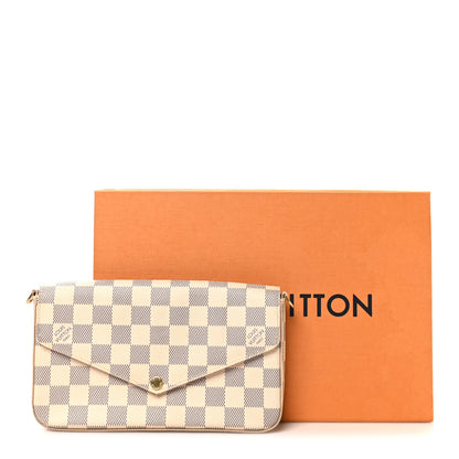 Louis Vuitton Damier Azur Pochette Felicie Chain Wallet Rose Ballerine 11 of 11