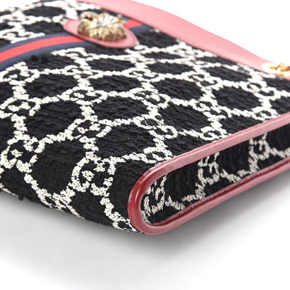 Gucci Tweed GG Monogram Large Rajah Chain Tote Romantic Cherry Black White 9 of 9