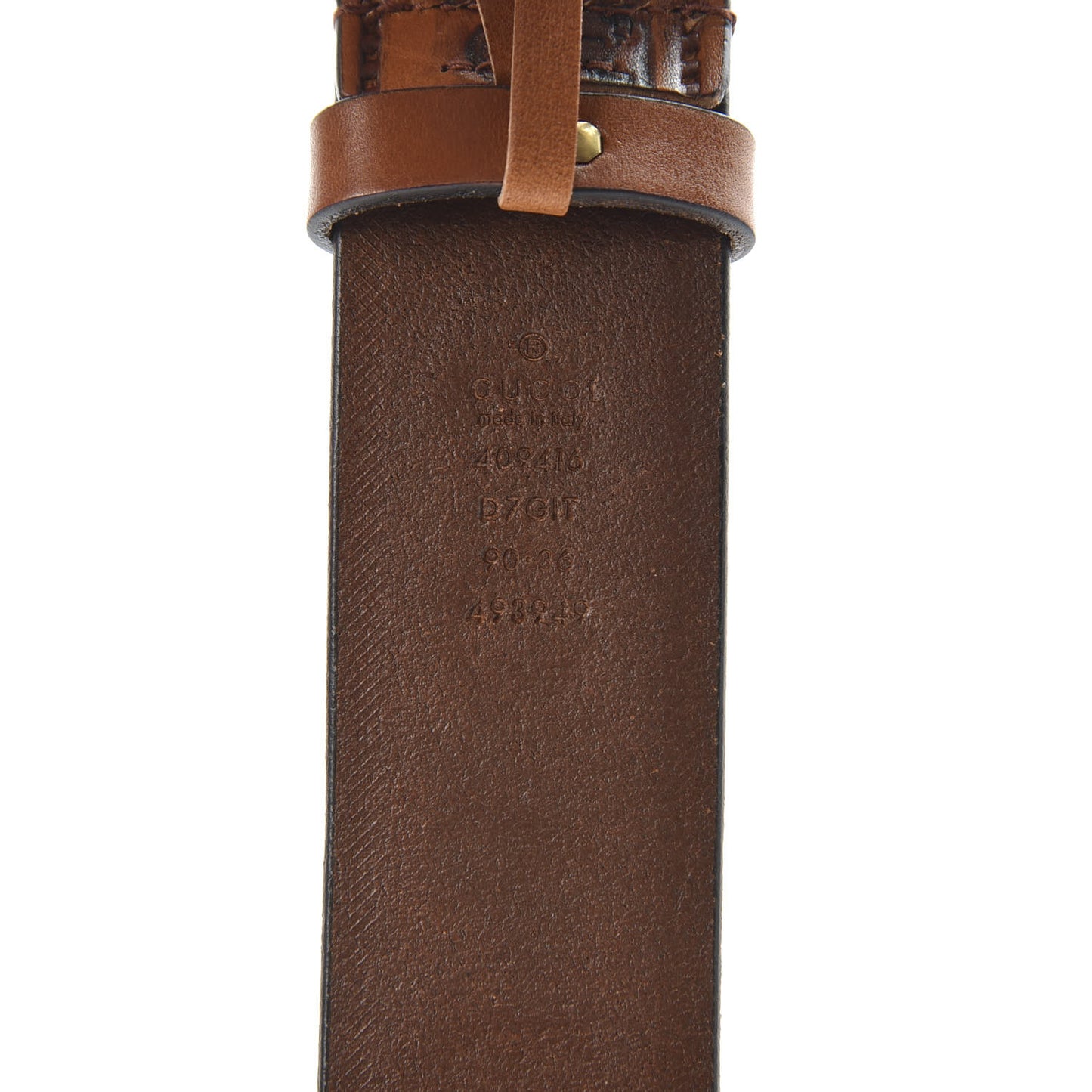 Calfskin Gucci Loved Embossed Double G 40mm Belt 90 36 Cuoio